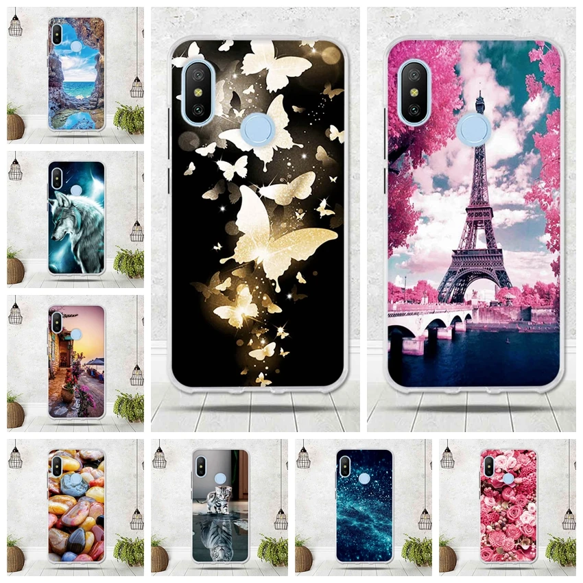 Untuk Xiao Mi Merah MI 6 Pro Case untuk Xiao Mi Merah MI 6 Pro Cover Ponsel untuk Xiao Mi mi A2 Lite Case Silikon Lucu Penutup Telepon Funda