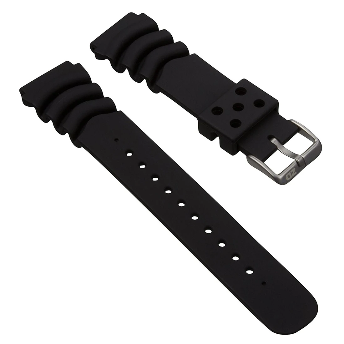 

Practical Dive Watch Strap by for Seiko Z22, Black, 22mm soft Rubber Watch Strap Waterproof Watchband