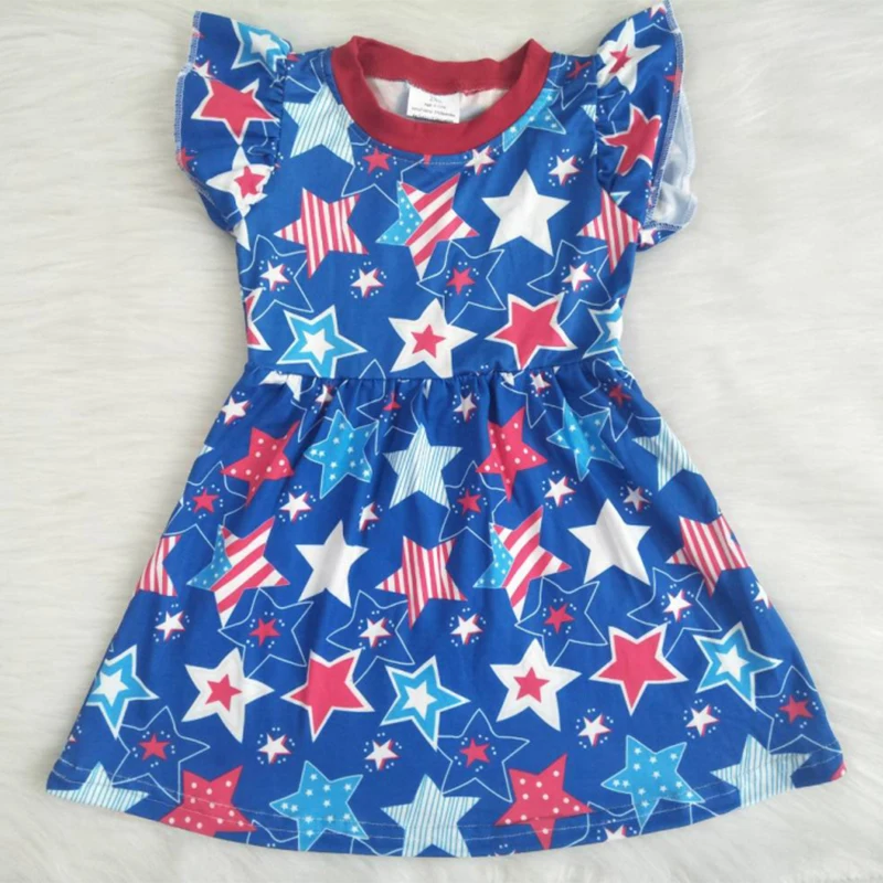 

4th of July Princess Toddler Newborn Baby Girls Dress Star Tutu Party Birthday Dress For Girls Summer Baby Girl Clothing