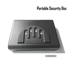 Password Safe Box Solid Steel Security Combination Lock Key Gun Money Valuables Jewelry Box Protable Security Strongbox OS500C
