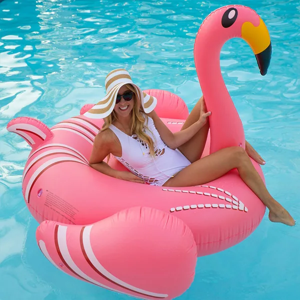 190 см надувные вечерние надувные игрушки для взрослых и детей с изображением гигантского фламинго, розовый поплавок для бассейна, плавающий плот