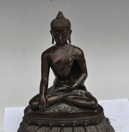 

xd 001828 9" chinese tibet buddhism bronze sakyamuni Shakyamuni Tathagata buddha statue
