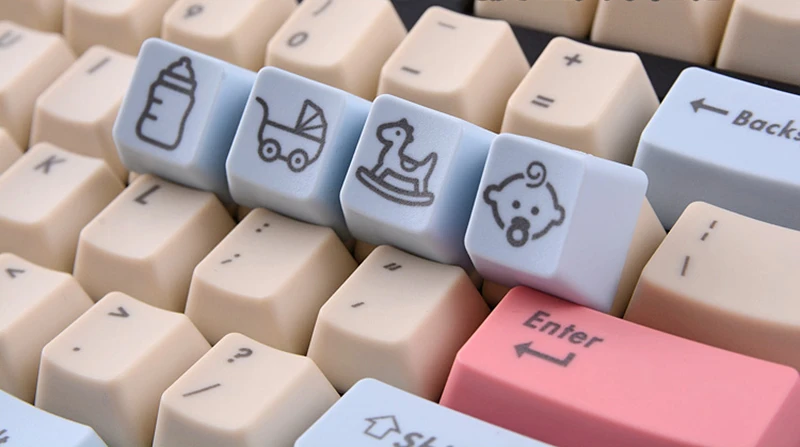 87/108 ключ синий детский тема порошок синий Keycap OEM PBT Keycaps положительный Egraver сторона для FILCO механическая клавиатура