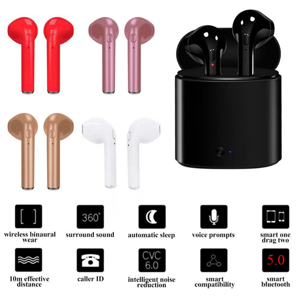 I7s TWS Bluetooth наушники туры Беспроводная гарнитура стерео беспроводные спортивные с