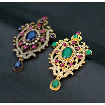 

5pieces/lot Vintage Brooch Pins Antique Women Ethnic Bridal Resin Corsage Flower Indian Jewelry Gift