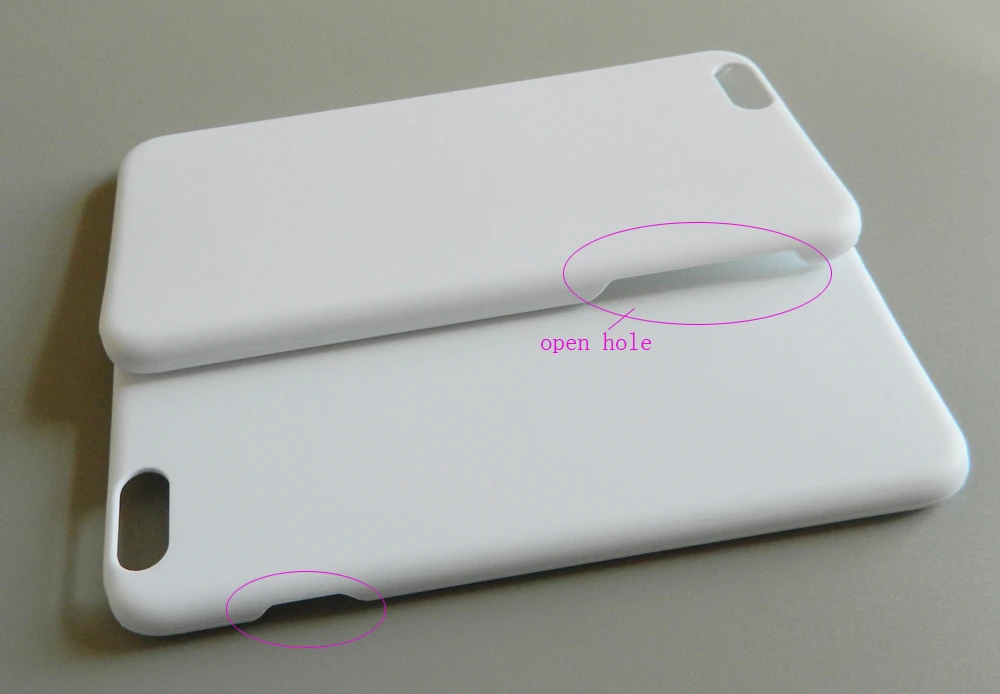 Чехол с открытым отверстием для iphone 6 / plus 3d Жесткий сублимационный чистый чехол