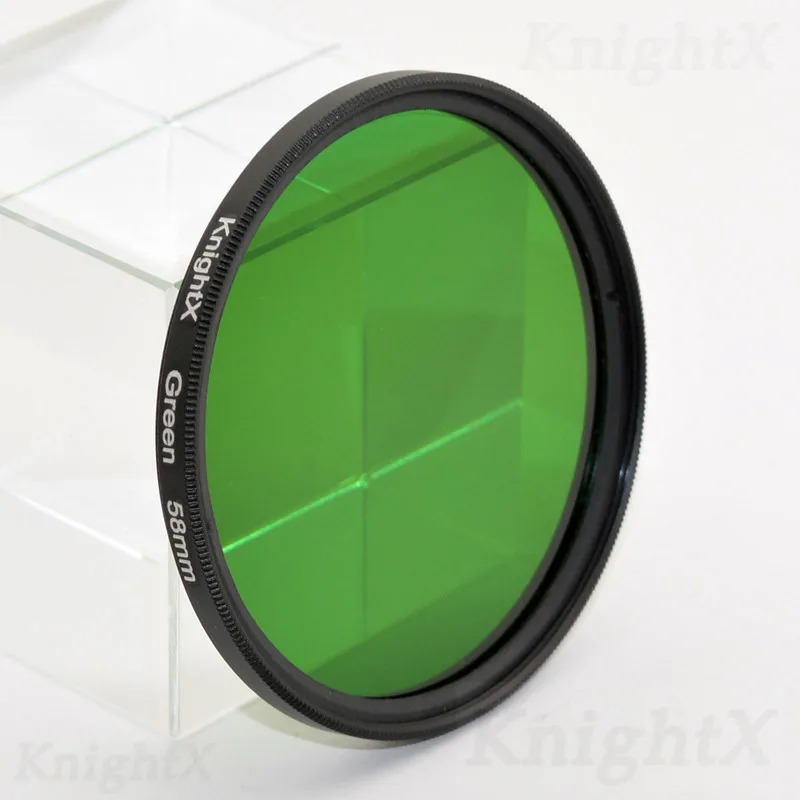 KnightX 24 цветной фильтр UV ND Star для nikon canon 49 мм 52 мм 55 мм 58 мм 62 мм 67 мм 72 мм 77 мм canon go pro d5300 600d d3200 d5100 - Цвет: Green