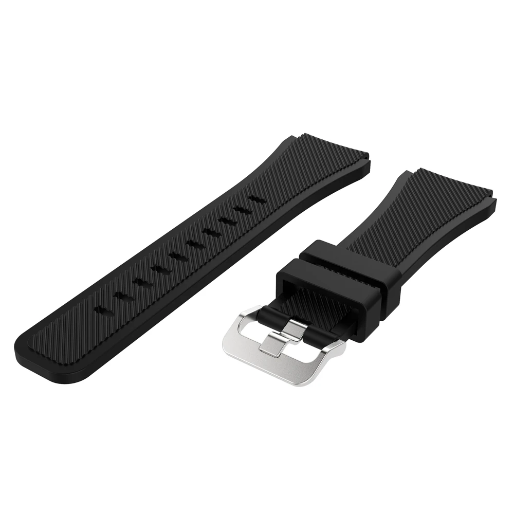 Silicone 22mm Watch band For Samsung Galaxy Watch 46mm For Samsung Gear S3 Frontier Classic Rubber Replacement Bracelet Strap - Цвет ремешка: black