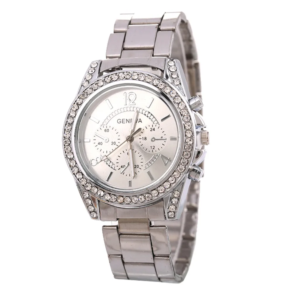 

#5001 Fashion Leisure Creative Man Watch Fashion Geneva Ladies Women Girl Unisex Stainless Steel Quartz Wrist Watch