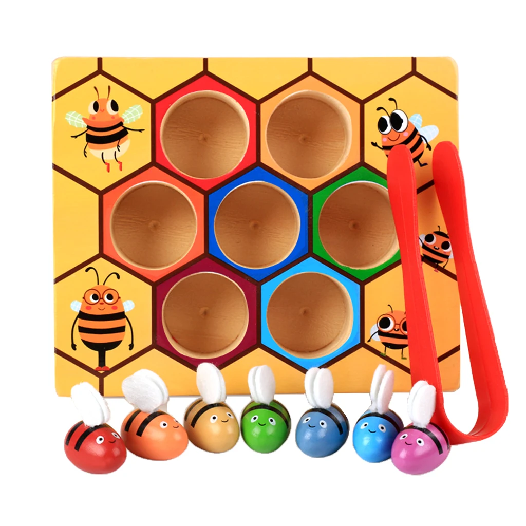 Wooden Montessori Toys - Cheese Maze & Bee Box, Kids Practical Life Toys