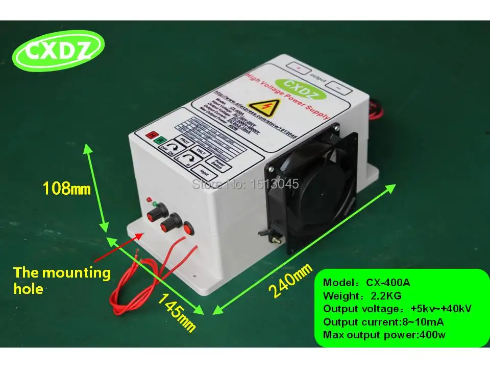 

High voltage power supply with 40KV CX-400A electrostatic air cleaner, electrostatic fleld,air purification