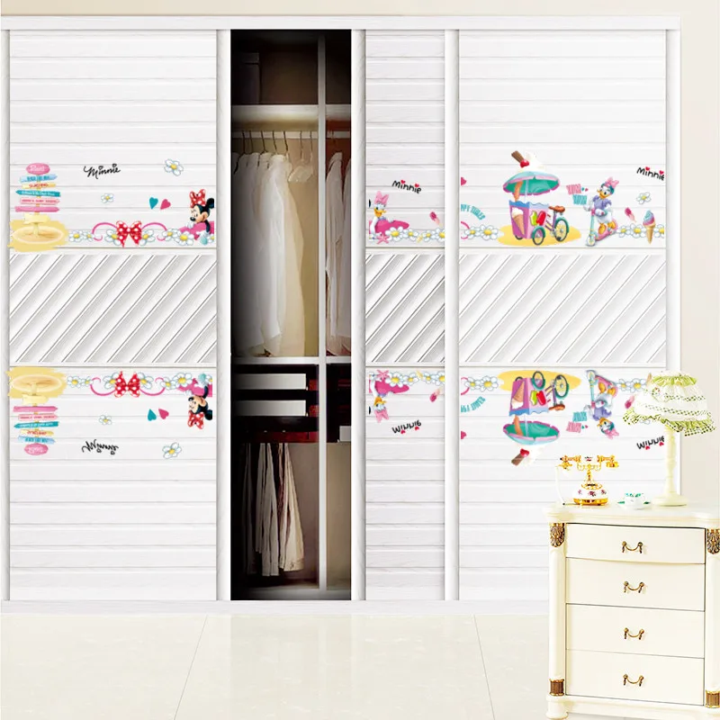 Cartoon Mickey Minnie PVC Wall Stickers For Nursery Kids Room Window Wardrobe Kitchen Decor Children Mural Wall Decal Art Poster Cartoon Mickey Minnie PVC Wall Stickers For Nursery Kids Room Window Wardrobe Kitchen Decor Children Mural Wall Decal Art Poster