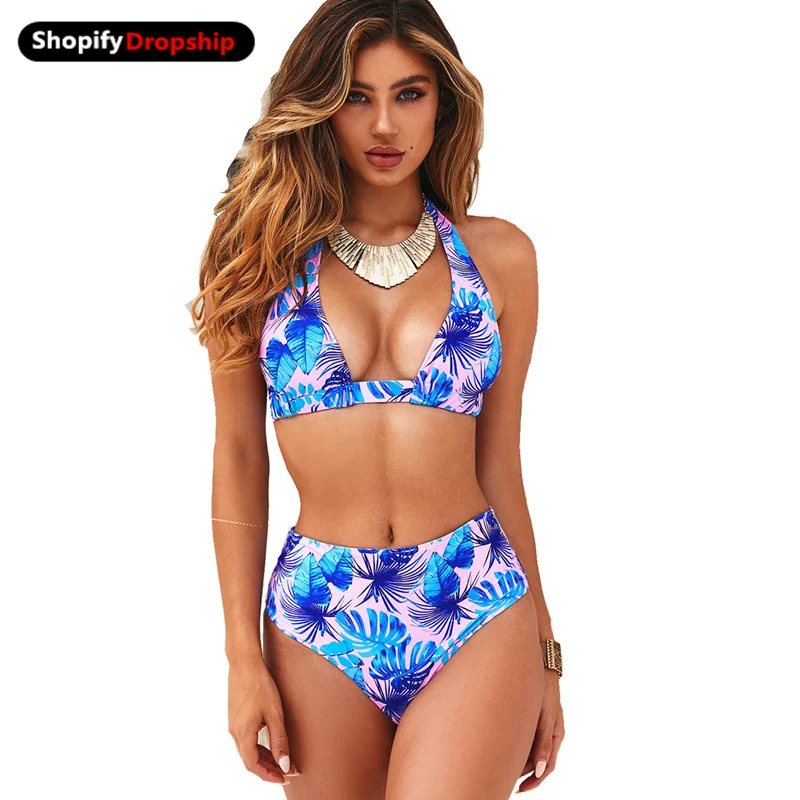

Sexy Floral Print High Waist Swimsuit 2019 Bikini Push Up Swimwear Women Vintage Bathing Suit Maillot de Bain Femme Bikini