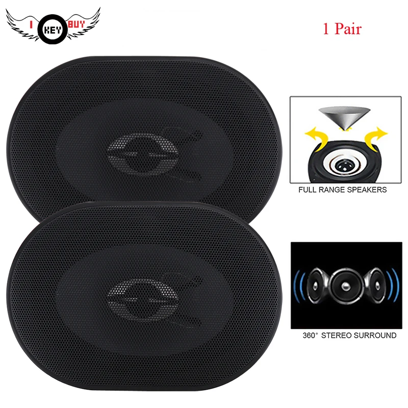 

I Key Buy 5*7 Inch 380W Auto Car HiFi Midrang Coaxial Speaker Vehicle Door Auto Audio Music Stereo Full Range Frequency Speakers