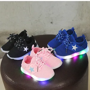 LED Light Shoe Kids 1-3 Years Baby Sneakers With Backlight Pink Girls Shoes Toddler Breathable Casual Black/Blue Shoes