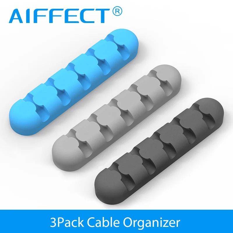 

AIFFECT Slicone Desktop Cable Organizer Winder Cable Management Protecting Holder Cover Case Fixing Device Charging Accessory