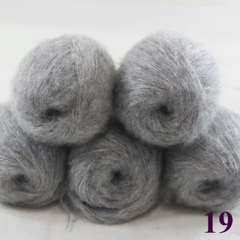 

Sale 5 balls x 50g Soft and comfortable MOHAIR Cashmere silk hand Knitting Yarn Mom Gray 290-19