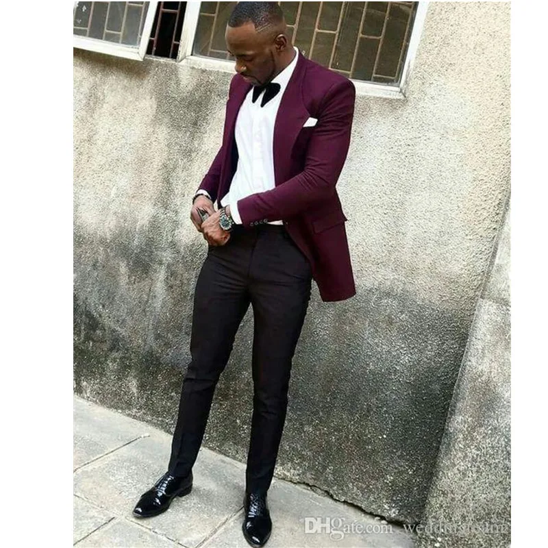 

Men's blazer (jacket + pants) men's fashion solid color slim suit wedding groom groomsmen dress support custom