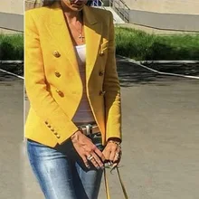 Новинка, классическое женское двубортное короткое пальто с металлической пряжкой в виде льва