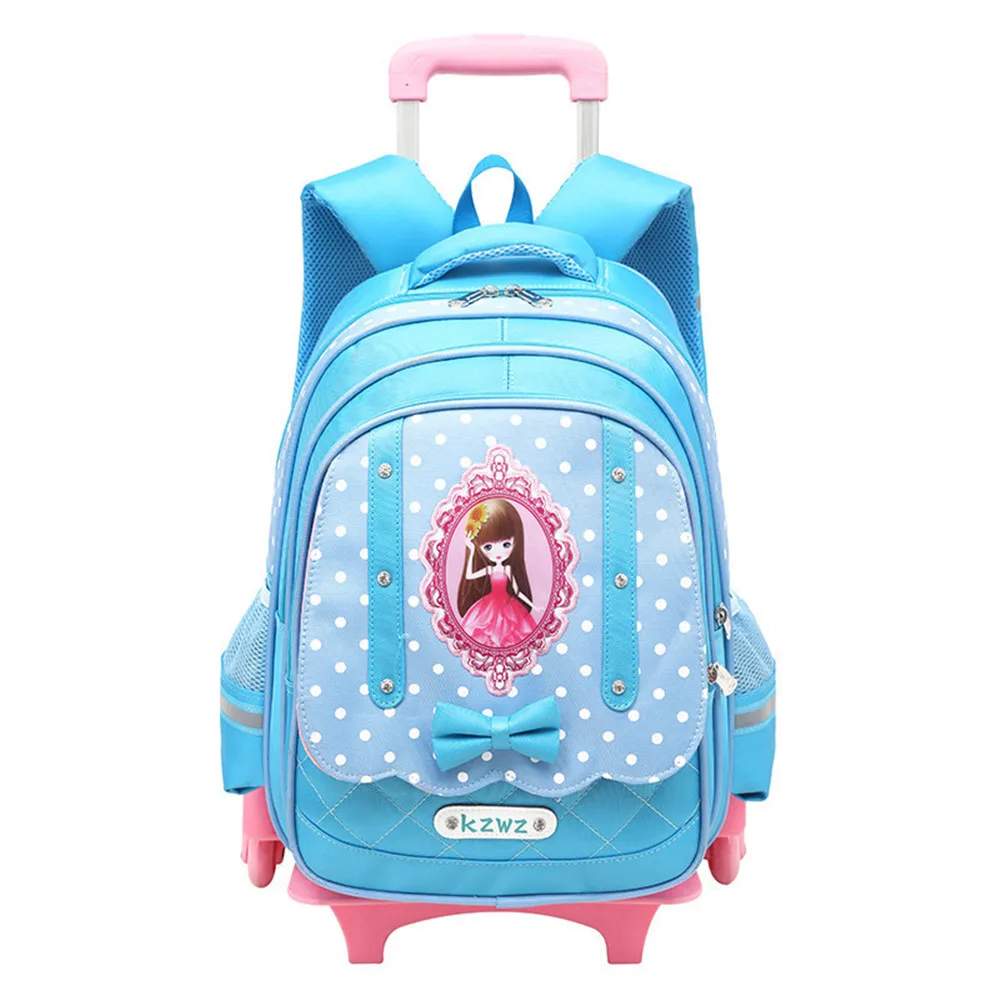 Children School Bags Kids boys girls Trolley Schoolbag Rolling Luggage