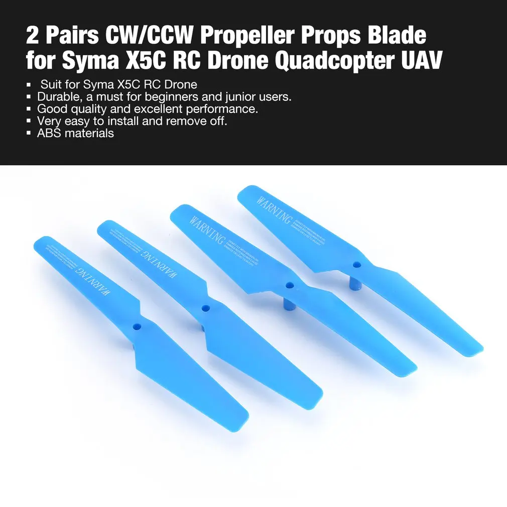 

2 Pairs CW/CCW Propeller Props Blade for Syma X5C RC Drone Quadcopter Aircraft UAV Spare Parts Accessories Component