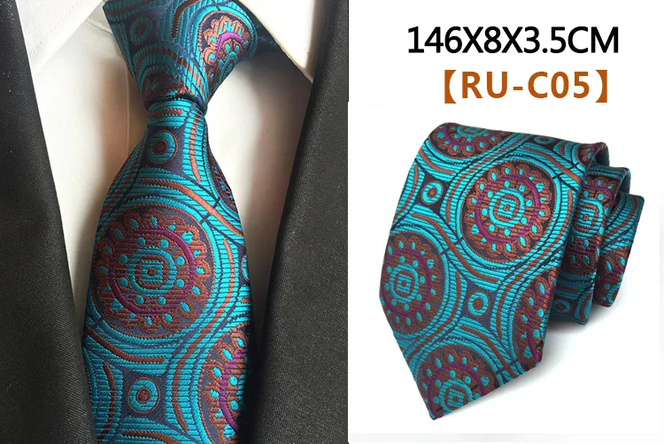 67 Colors New Silk Tie for Man Jacquard 8cm Fashion Floral Flower Pasiley Tie Business Wedding Party Necktie Cravat Gift for Him