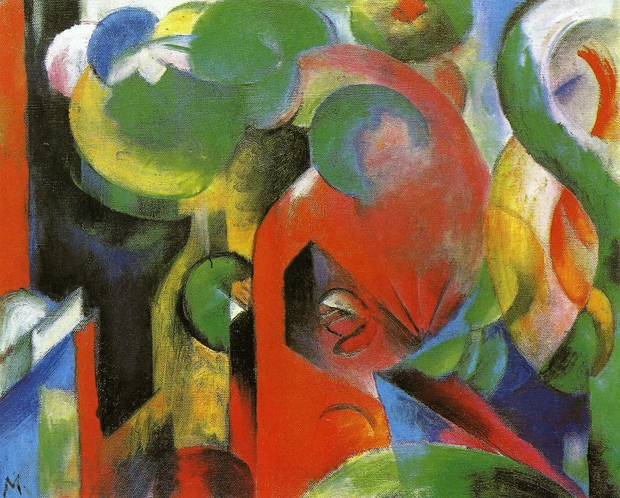 

High quality Oil painting Canvas Reproductions Small Composition III 1913 1914 By Franz Marc hand painted