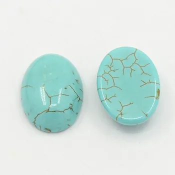 

45pcs stone cabochons for jewelry necklace bracelet pendant making diy craft material, oval, howlite, tur-quoise, 13x18x5~7mm