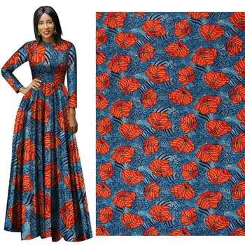 

Red Floral Ankara Nigerian Wax Print Fabric Polyester 2020 New African Veriable Wax Print Fabric For Dress Suit 6Yards