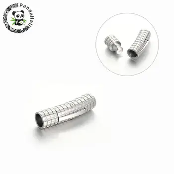 

Column 304 Stainless Steel Bayonet Clasps, Stainless Steel Color, 30x8mm, Hole: 6mm