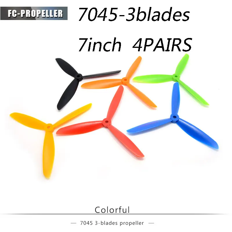 rc airplane drone parts quadcopter multicopter high efficiency 7inch 7045 3blades propllers for fpv race drone4pcs