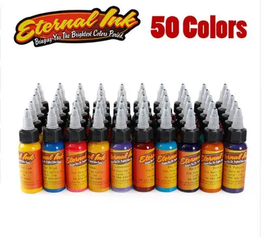 

DLD 50PCS Eternal Embroidery Machine Permanent Color Tattoo Pigment Tattoo Ink 30ml Beauty Tools