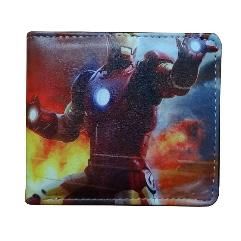 

Novelty Cartoon Anime Ironman Wallets for Men Women Gifts Leather Purse Card Holder Hero Captain America Batman Spiderman Wallet