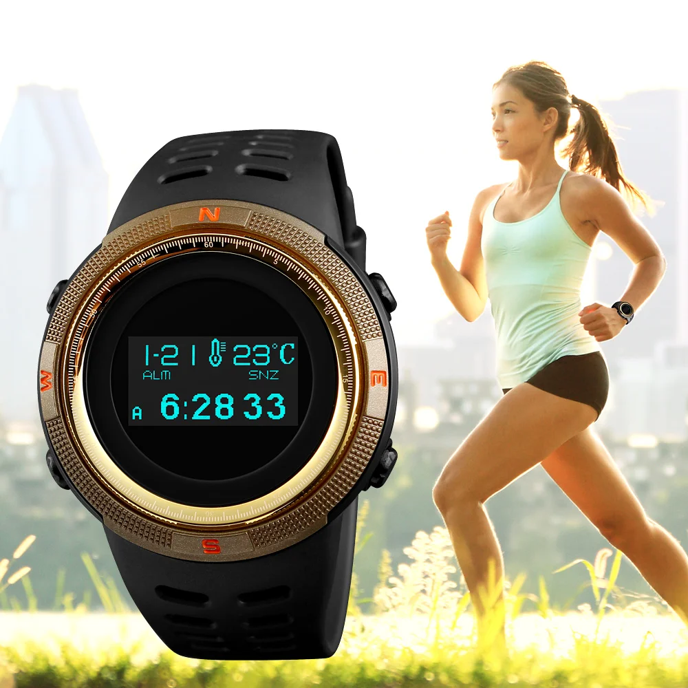 SKMEI Women Watch Sport Outdoor Compass Wristwatch Waterproof Calorie
Steps Mileage Complete Calendar Digital Sport Watch Women