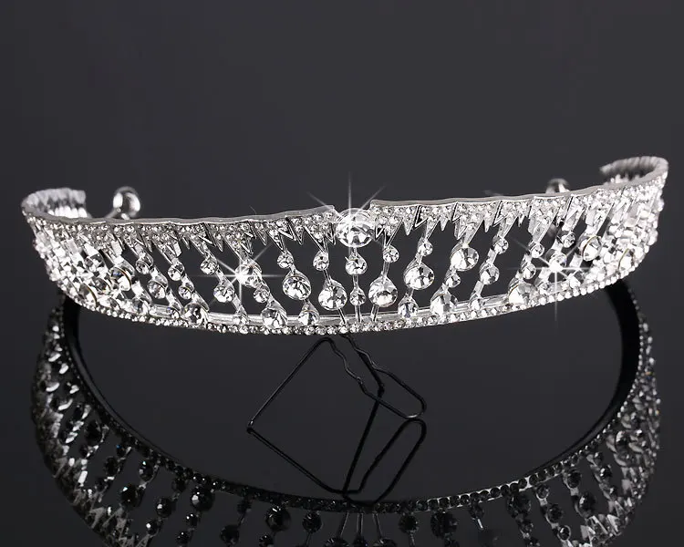 Корона из сплава со стразами Принцесса Королева Тиара де noiva strass Свадебные