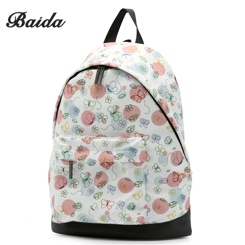 

BAIDA Fashion Girls Print Backpack Clear Floral Printing Bag Backpacks School Travel Laptop Rucksack Teen Unique Daypack