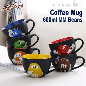 

600ml Beans Drinking Ceramic Cup Colored Cafe Oatmeal Coffee Mug Glaze Coffee Milk Water Tea Mugs Fashion Drinkware