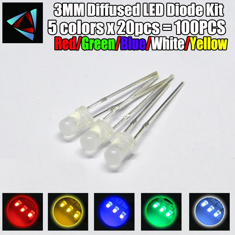 20Pcs Led Rgb Rainbow Fast Flash 2-Pins F5 5Mm Super Bright Bulb Lamp uk