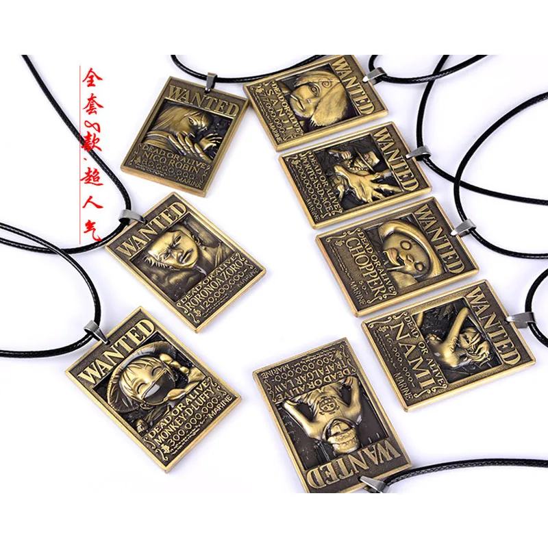 Аниме One Piece Monkey D. Luffy металлическое ожерелье Trafalgar Law тисненый кулон мужчины