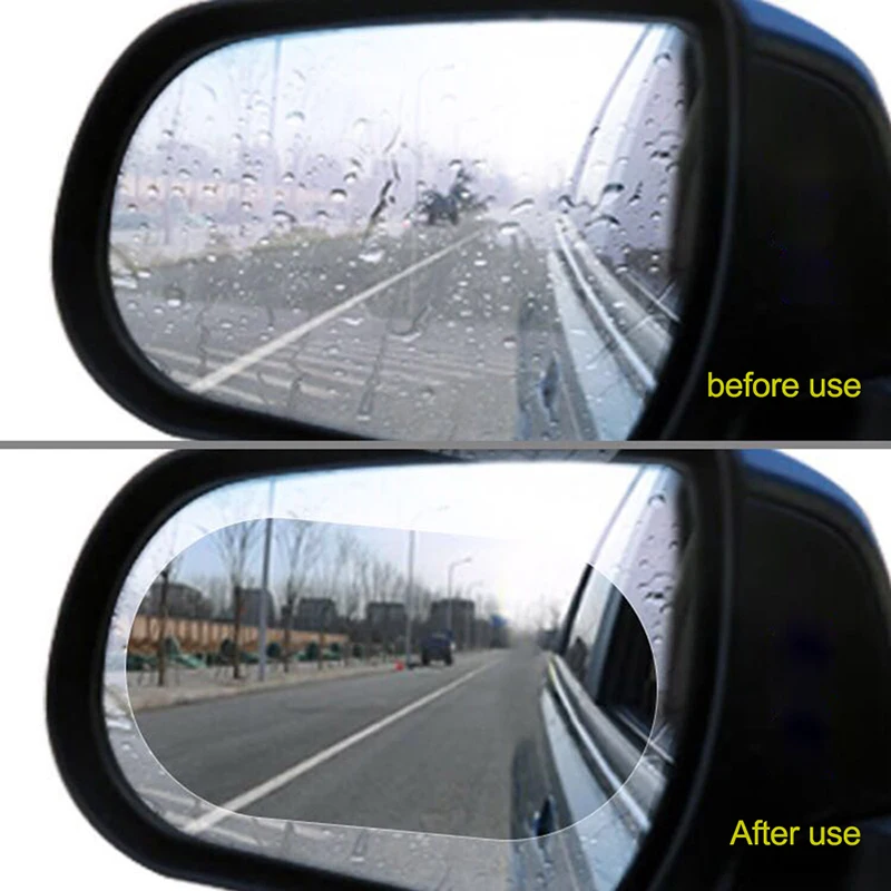 

2PCS Rear View Mirror Antifog Film Ar Rearview Mirror Film Window Clear Rainproof Anti Fog Protector High quality hot selling