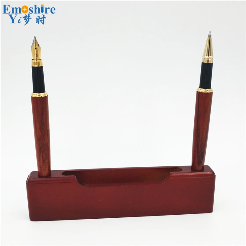 Emoshire Safflower pear pen set wooden stationery three - piece red wood pen suit Yiwu spot 1 from the grant (13)