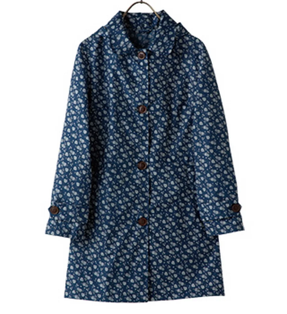 Japanese Floral Style Waterproof Rain Poncho Breathable Rain Jacket