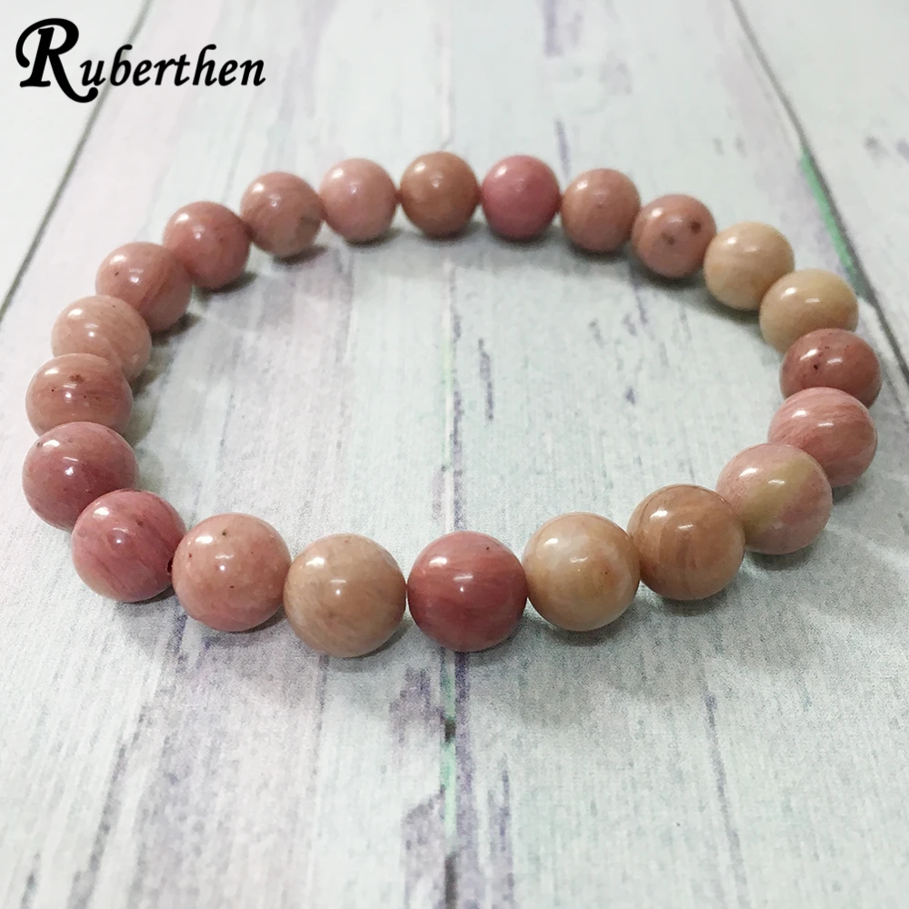 

Ruberthen New Design Rhodonite Bracelet Healing Yoga Mala Beads Bracelet Healing Balance Love Manifestation Jewelry