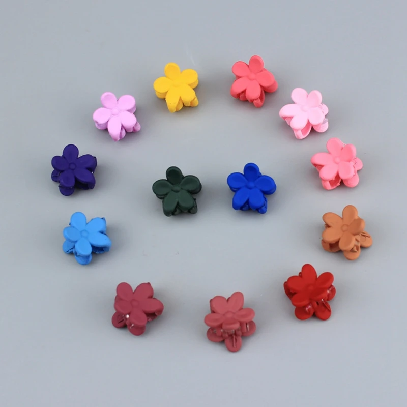 10 pcs New Fashion Baby Girls Small Hair Claw Cute Candy Color flower Hair Jaw Clip Children Hairpin Hair Accessories Wholesale