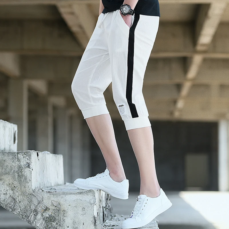 

2019 fashion casual Korean sports loose and thin style pants seven minutes pants beach basketball beach pants for men