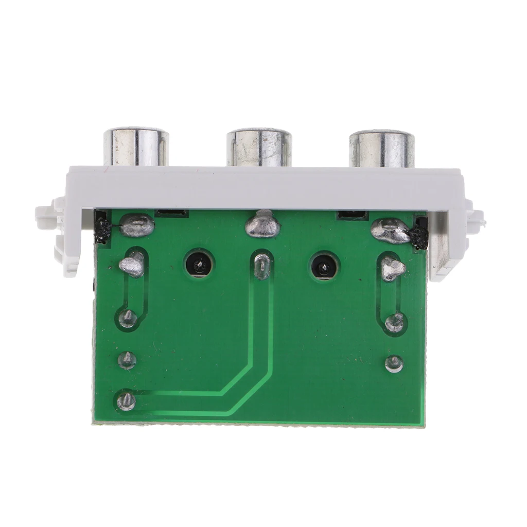 3 Way RCA Wall Socket Module/Modular with Frame Solderless Type for PC AV TV 3 Ports Female Wallplate Durable Design