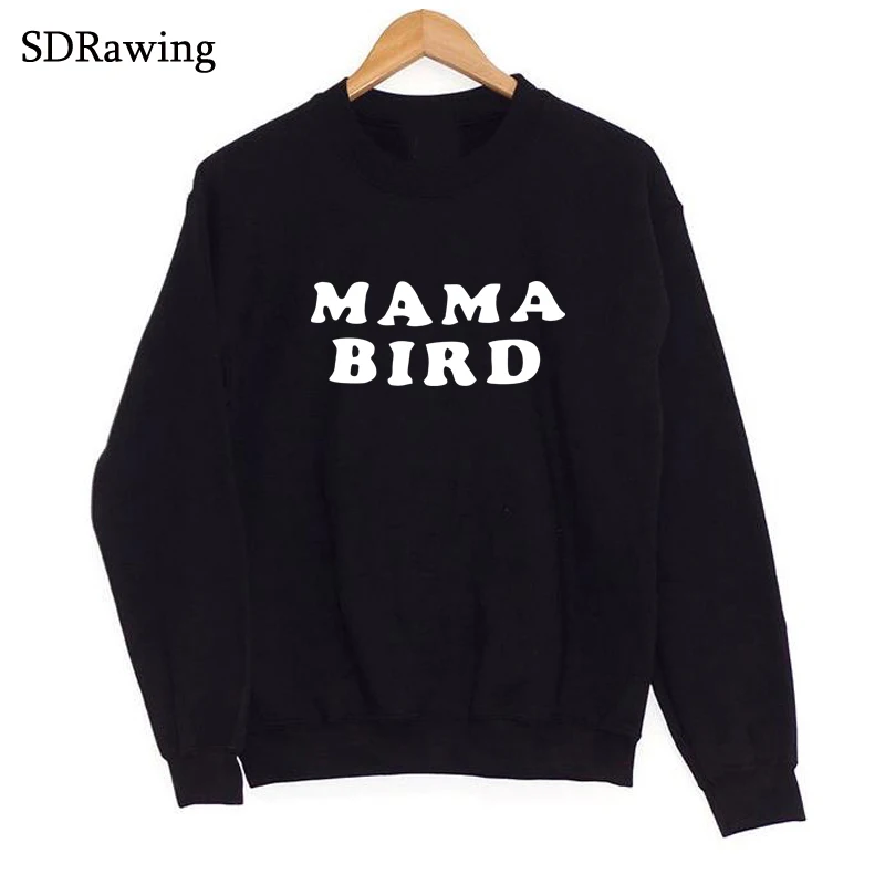 

New MAMA BIRD Print Women Sweatshirts Cotton Casual Funny Sweatshirts For Lady Girl Sweatshirts Hipster Tumblr Drop Ship