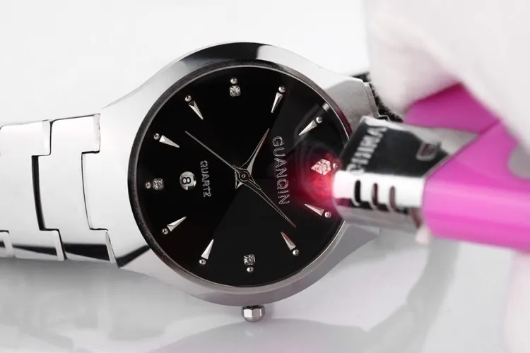 Новые парные часы GUANQIN Роскошные модные парные часы женские мужские фирменные часы для влюбленных Кварцевые наручные часы