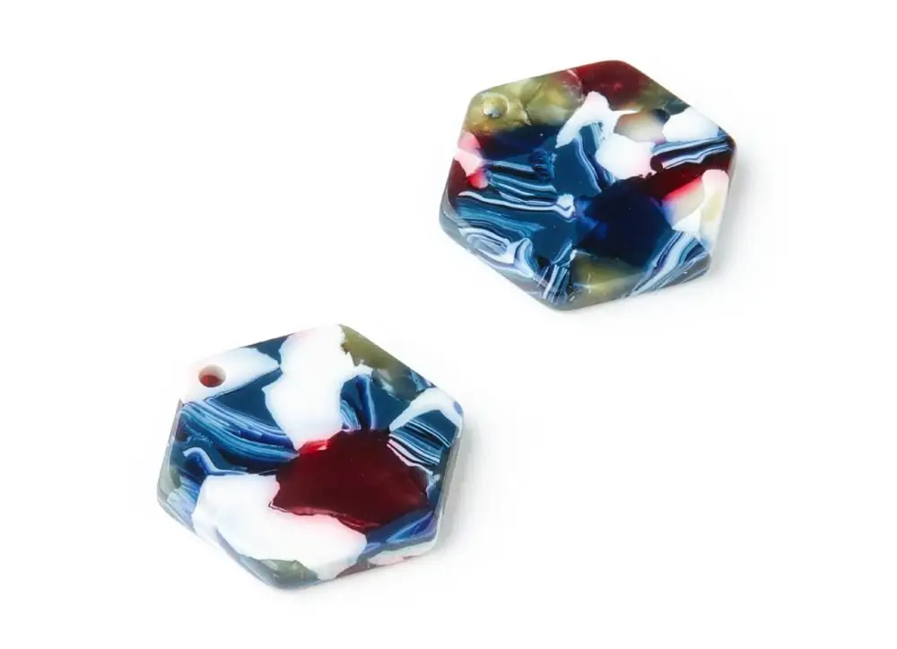 

Acetate Acrylic Earring Charms - Hexagon Shaped Earrings - Jewelry accessories - 6pcs/lot - 21.55x19x2.6mm - AC1188