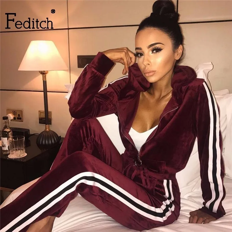 

Feditch 2019 Winter Women 2 Pieces Sets Female Casual Loose Hoodies Suit Long Sleeve Tracksuit Sweater Solid Color Casual Sets